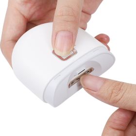 Electric Automatic Nail Clipper Manicure Nail Trimmer For Adult Baby Finger Toe Scissors Pedicure Thick Nails Cutter Sharpener - White