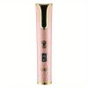 Fully Automatic Hair Curler Multifunctional Rechargeable Hair Curler Travel Home Portable Carry-on Wireless Curling Stick - Pink