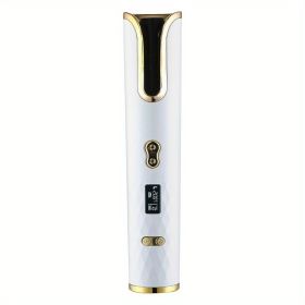 Fully Automatic Hair Curler Multifunctional Rechargeable Hair Curler Travel Home Portable Carry-on Wireless Curling Stick - White
