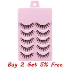 5Pairs Soft Fake Eyelashes Handmade Thick Wispy 3D Faux Mink Eyelash Natural Long Lashes Winged Lash Wholesale Eyelash Extension - 025