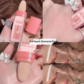 Brightening Fairy Highlighter Powder - Full Body Contouring and Clavicle Pearlescent Patting Powder for Face and Eye - 2# Pink Flash