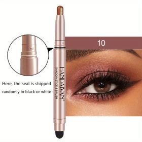 12 Color Eyeshadow Stick Eyeliner Pen, Highlighter Glitter Pearly Shimmer Matte Eyeshadow Pen, Eye Makeup Brightening Stick - No. 10 Color