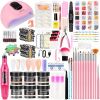 UV LED Nail Drill Kit with Acrylic Nail Tips and Polishing Tools - Complete Manicure and Pedicure Set for Beginners - 8