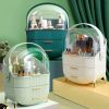 Water and Dust Free Makeup Organizer with Lid and Drawers - Perfect for Skincare Products and Vanity Organization - Transparent Green