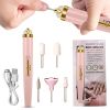 Electric Nail Drill Sander Nail Manicure Machine Mill For Manicure With Light Art Pen Tools For Gel Removing 24hShipping Fast - Pink