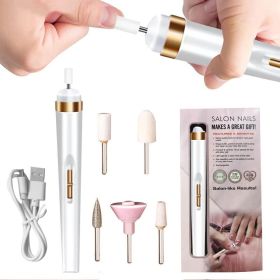 Electric Nail Drill Sander Nail Manicure Machine Mill For Manicure With Light Art Pen Tools For Gel Removing 24hShipping Fast - White