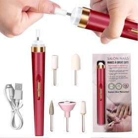 Electric Nail Drill Sander Nail Manicure Machine Mill For Manicure With Light Art Pen Tools For Gel Removing 24hShipping Fast - Red
