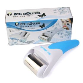 Stainless Ice Roller Body Face Facial Cold Gel Cooling Therapy Massager Skin Rejuvenation - Blue