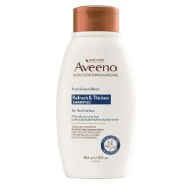 Aveeno Fresh Greens Blend Natural Volumizing Shampoo, Cucumber, Rosemary, for Fine Hair, 12 fl oz - Aveeno