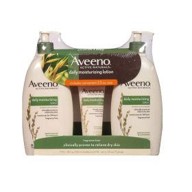 Aveeno Daily Moisturizing Lotion (18 Fluid Ounce, 2 Pack with 2.5 Ounce Tube) - Aveeno
