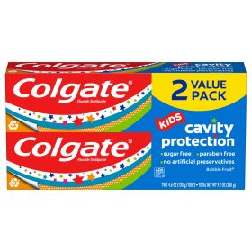 Colgate Kids Toothpaste with Fluoride;  Mild Bubble Fruit Flavor;  2 Pack;  4.6 oz - Colgate