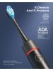 Fairywill P80 Sonic Electric Toothbrush 5 Modes with 8 Brush Heads & Travel Case, Black - Black