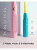 Fairywill 3X Electric Toothbrushes Rechargeable 10 Heads For Adults Kids Family,Family Kit 10 Brush Heads Waterproof - black