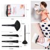 A set of 32 black makeup brushes; suitable for full makeup; blush; concealer; gloss and lip brush; girly beauty tool (without bag) - default