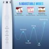 Electric Sonic Dental Calculus Scaler Oral Teeth Tartar Remover Plaque Stains Cleaner Removal Teeth Whitening Portable with LED - white
