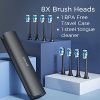 Fairywill P11 Whitening Sonic Electric Toothbrush Rechargeable 8 Brush heads - Black