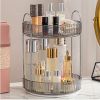 360° Rotating Makeup Organizer - DIY Adjustable Carousel Spinning Holder Rack - Large Capacity Cosmetic Storage Box - Grey - 2 Layers