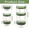 360° Rotating Makeup Organizer - DIY Adjustable Carousel Spinning Holder Rack - Large Capacity Cosmetic Storage Box - Green - 2 Layers