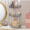 360° Rotating Makeup Organizer - DIY Adjustable Carousel Spinning Holder Rack - Large Capacity Cosmetic Storage Box - Grey - 3 Floors